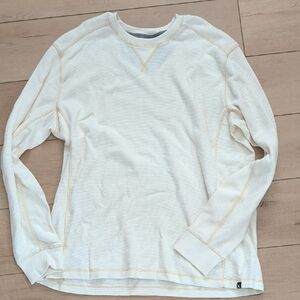 Men's Cream Long Sleeve Waffle Knit Shirt